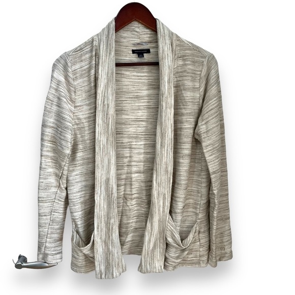 Tommy Hilfiger long sleeve open front lightweight cream color cardigan size L - Picture 1 of 9